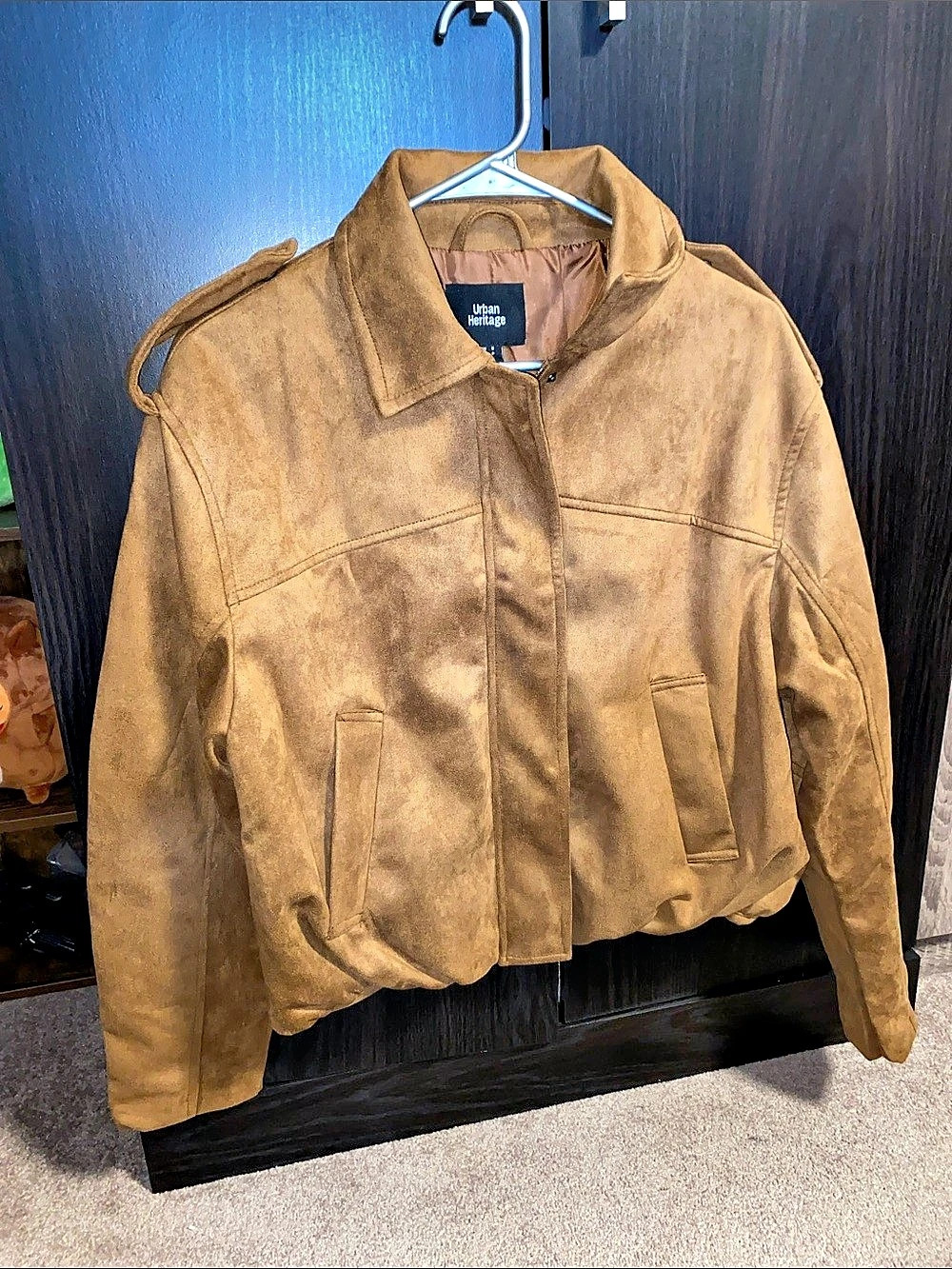 Urban Heritage Suede-Look Jacket in Brown Size Small